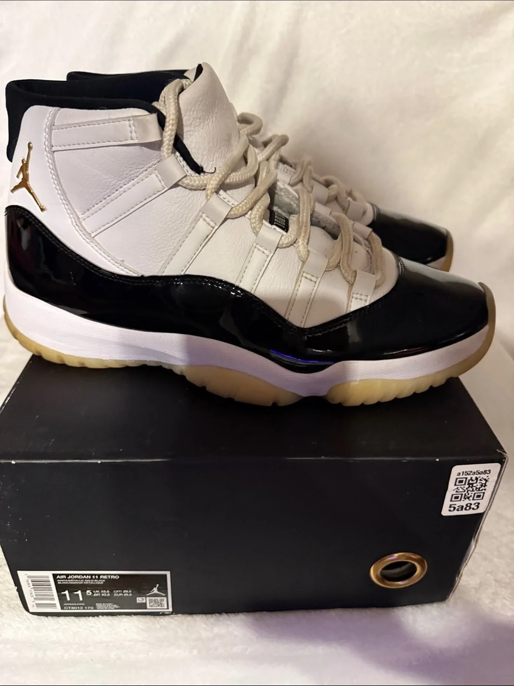 2023 Jordan 11 Retro DMP Gratitude High-Top Sneakers in White, Black & Gum